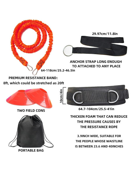 Conjunto de Entrenamiento OYINDIZ Banda de Resistencia 2.44m Conjunto de Entrenamiento OYINDIZ Banda de Resistencia 2.44m