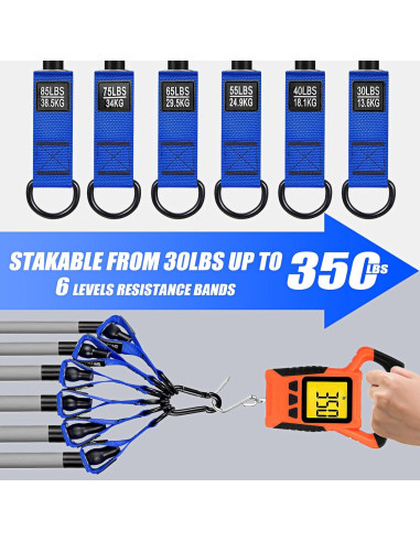 Bandas de Resistencia Pesadas WOQQW 350lbs (158.76kg) Ajustables