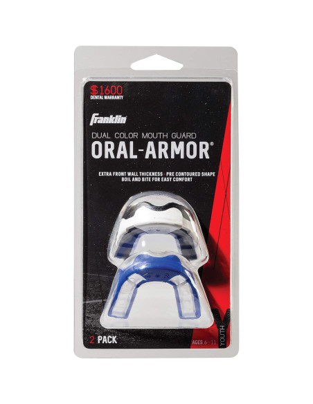 Protectores Bucales Personalizables Franklin Sports - 2 Unidades para Jóvenes Protectores Bucales Personalizables Franklin Sports - 2 Unidades para Jóvenes