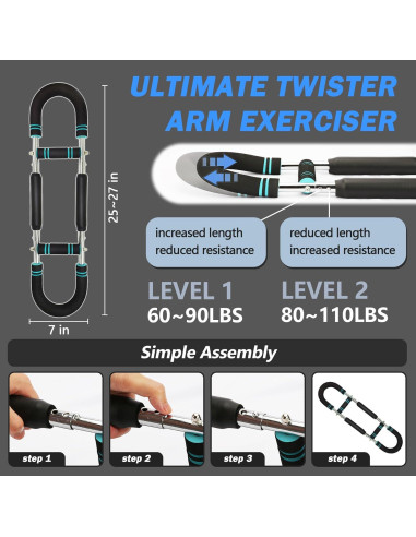 Entrenador de brazos Twister CalmBloom 7090 ajustable 27-50kg