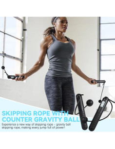 Cuerda de Saltar Digital Ajustable Yetary con Contador y Peso 2