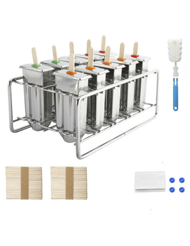 Kit de Moldes para Helados HYDDNice - 10 Moldes Acero Inoxidable