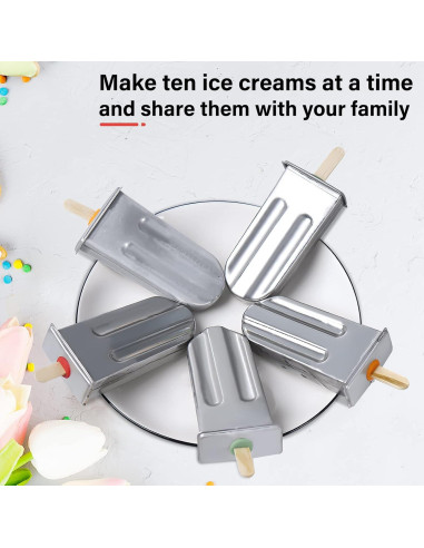 Kit de Moldes para Helados HYDDNice - 10 Moldes Acero Inoxidable
