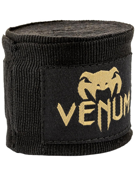Vendas de Boxeo Venum Kontact 4m Negro/Dorado - Algodón Vendas de Boxeo Venum Kontact 4m Negro/Dorado - Algodón