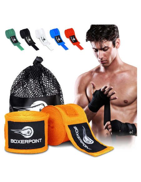 Envolturas de Boxeo BOXERPOINT 180" Unisex Naranja Envolturas de Boxeo BOXERPOINT 180" Unisex Naranja