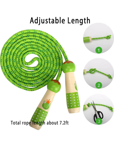 Cuerda de Saltar Ajustable EGOSKY 2.6m para Niños Verde Cuerda de Saltar Ajustable EGOSKY 2.6m para Niños Verde