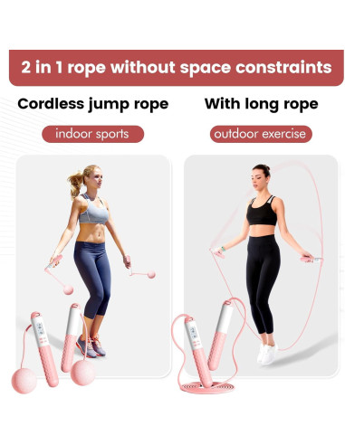 Cuerda de Salto Inalámbrica HOOFENI con Contador LCD Ajustable