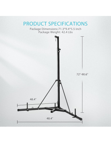 Soporte de Bolsa de Boxeo Plegable VIVOHOME Ajustable 60 kg