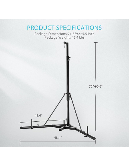 Soporte de Bolsa de Boxeo Plegable VIVOHOME Ajustable 60 kg Soporte de Bolsa de Boxeo Plegable VIVOHOME Ajustable 60 kg