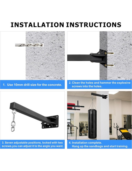 Soporte de Pared para Saco de Boxeo KSWLOR WM-1211 Ajustable Soporte de Pared para Saco de Boxeo KSWLOR WM-1211 Ajustable