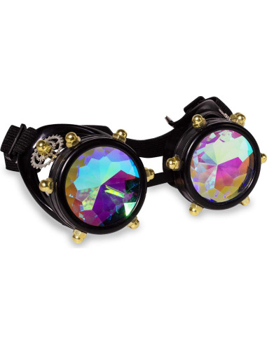 Gafas Steampunk de Caleidoscopio Windy City Novelties - Negro