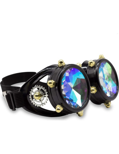 Gafas Steampunk de Caleidoscopio Windy City Novelties - Negro