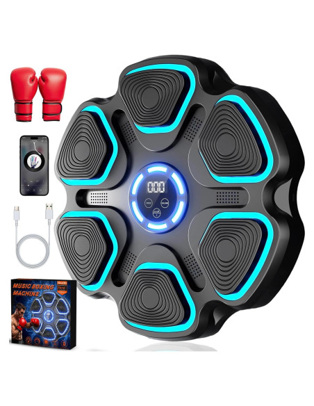 Máquina de Boxeo Musical TWMINYUE con Bluetooth y LED, 9 Velocidades Máquina de Boxeo Musical TWMINYUE con Bluetooth y LED, 9 Velocidades