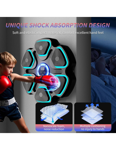 Máquina de Boxeo Musical TWMINYUE con Bluetooth y LED, 9 Velocidades Máquina de Boxeo Musical TWMINYUE con Bluetooth y LED, 9 Velocidades