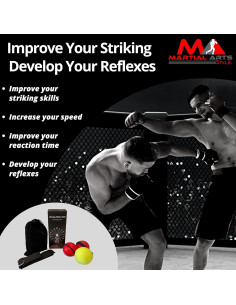Set de Bola de Reflejos de Boxeo MA Martial Arts Style - 3 Bolas 2