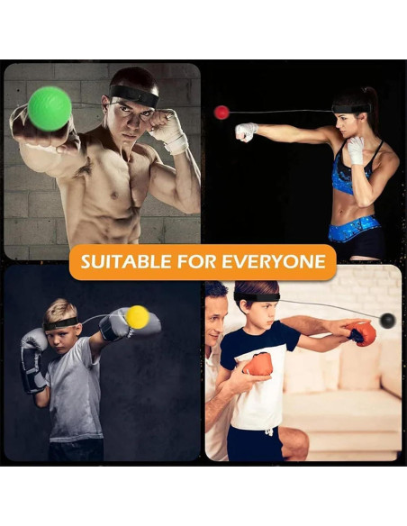 Equipo de Entrenamiento de Boxeo con Pelotas y Bandas Ajustables Equipo de Entrenamiento de Boxeo con Pelotas y Bandas Ajustables