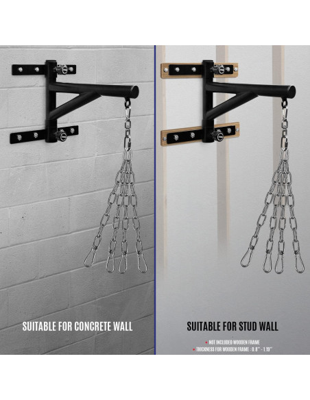 Soporte de Bolsa Pesada Yes4All Ajustable Montaje Pared Acero Soporte de Bolsa Pesada Yes4All Ajustable Montaje Pared Acero