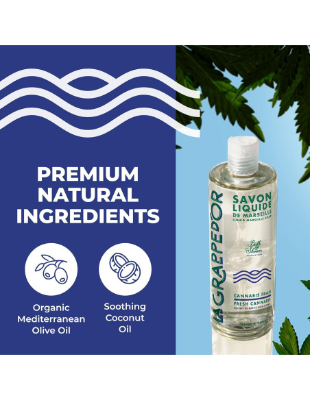 Jabón Líquido de Marseille La Grappe d'Or 382.7 ml Cannabis Fresco Jabón Líquido de Marseille La Grappe d'Or 382.7 ml Cannabis Fresco