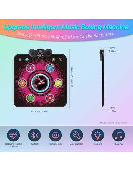 Máquina de Boxeo Musical PETIMETI Montada en Pared con Bluetooth Máquina de Boxeo Musical PETIMETI Montada en Pared con Bluetooth