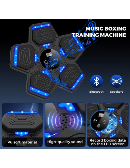 Máquina de Boxeo Musical 2025 QJ22 con Bluetooth y Guantes Máquina de Boxeo Musical 2025 QJ22 con Bluetooth y Guantes