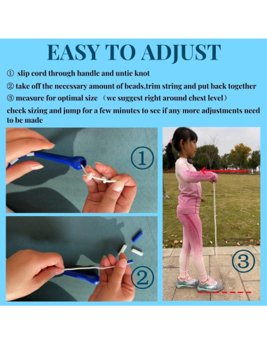 Cuerda de Saltar IDOU 2.74m Ajustable con Cuentas Irrompibles