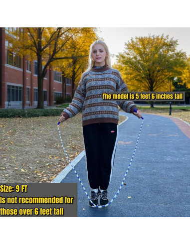 Cuerda de Saltar IDOU 2.74m Ajustable con Cuentas Irrompibles