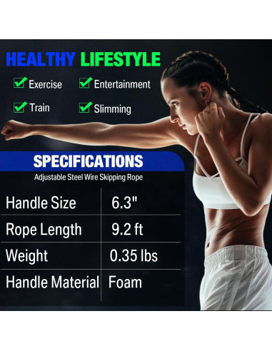 Cuerdas de Salto Ajustables HyDren - 24 Piezas para Fitness