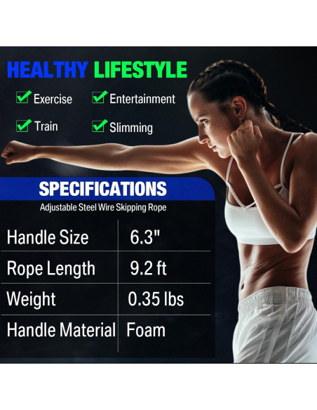 Cuerdas de Salto Ajustables HyDren - 24 Piezas para Fitness Cuerdas de Salto Ajustables HyDren - 24 Piezas para Fitness