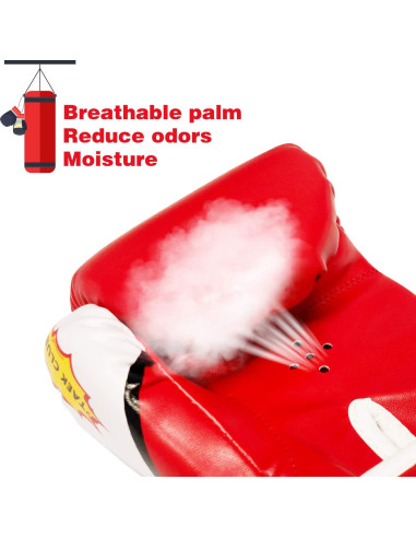 Guantes de Boxeo CKE para Niños 5-12 Años Entrenamiento Rojo