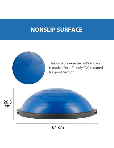 Pelota de Equilibrio ZELUS 63.5cm con Bandas y Bomba Pelota de Equilibrio ZELUS 63.5cm con Bandas y Bomba