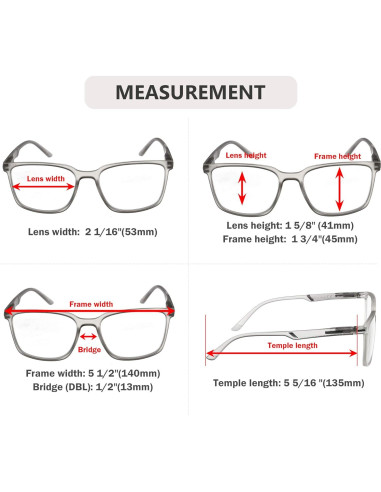 Gafas de lectura Eyekepper grandes azul +0.50 unisex