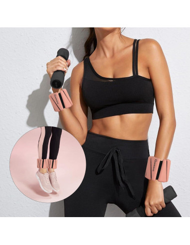 Pesas de Tobillo Ajustables Gonnousu 0.45 kg Rosa para Ejercicio