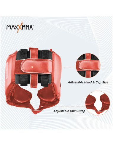 Casco de Boxeo MaxxMMA L/XL Rojo para MMA y Kickboxing