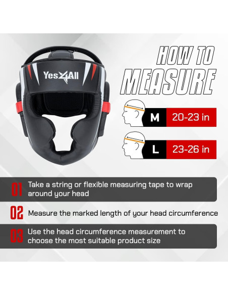 Casco de Boxeo Yes4All Ajustable Mediano Negro para MMA Casco de Boxeo Yes4All Ajustable Mediano Negro para MMA