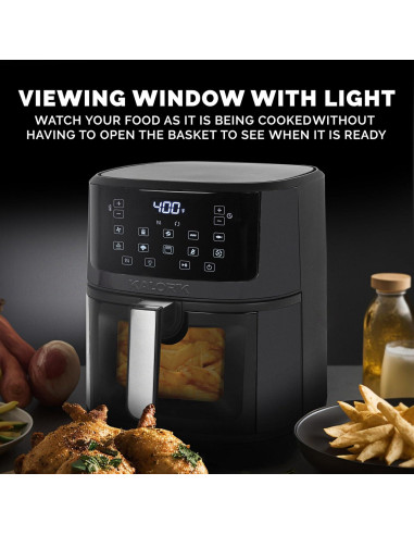 Freidora de Aire Táctil Kalorik 7 Cuartos Negra 1500W