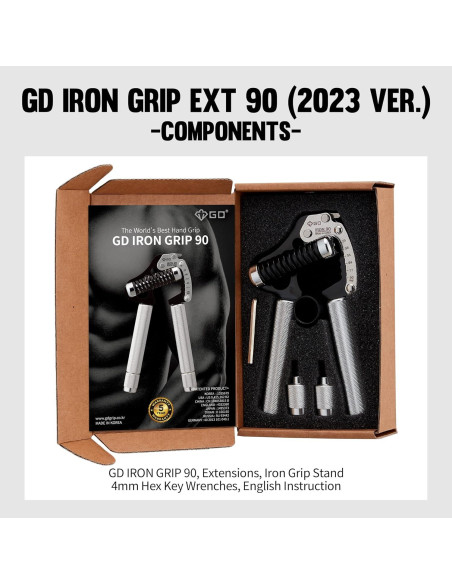 Entrenador de Fuerza de Agarre GD Iron Grip Ajustable 90kg Entrenador de Fuerza de Agarre GD Iron Grip Ajustable 90kg