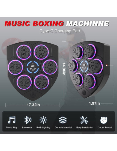 Máquina de Boxeo Musical JYYA88BB QJBBLA01 con Guantes