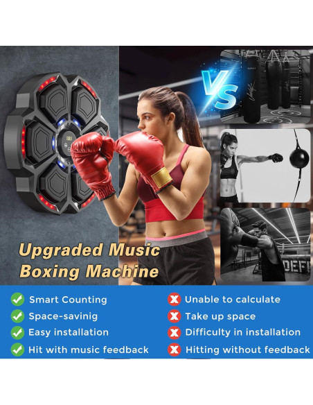 Máquina de Boxeo Musical Inteligente HUAYUANDA MBT-06 con Guantes Máquina de Boxeo Musical Inteligente HUAYUANDA MBT-06 con Guantes