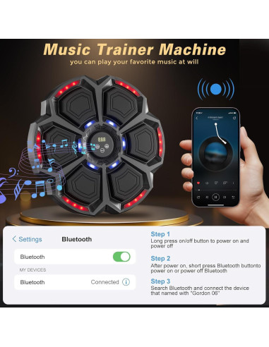 Máquina de Boxeo Musical Inteligente HUAYUANDA MBT-06 con Guantes