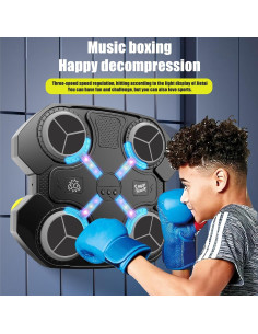 Máquina de Boxeo Musical Inteligente con Guantes - Negro 2