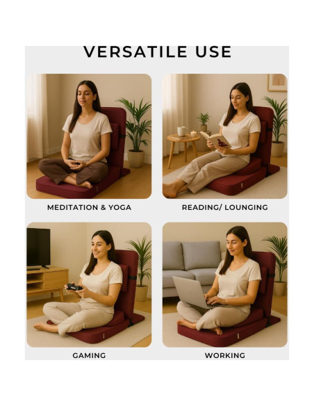 Silla de Meditación Plegable FOM con Soporte de Espalda Silla de Meditación Plegable FOM con Soporte de Espalda