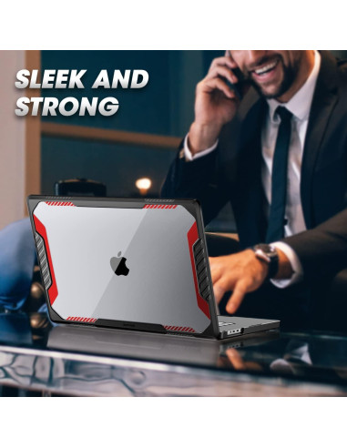 SUPCASE Funda para MacBook Pro 14" 2021-2024 Rojo