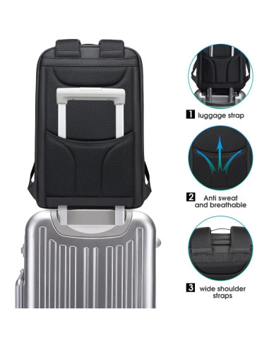 Mochila Antirrobo BANGE para Laptop 15.6" USB Carga Rápida