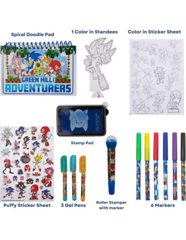 Set de Actividades Sonic - Colorear y Stickers - 20 Piezas
