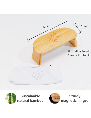 Banco de Meditación Plegable Mindful Modern - Taburete de Bambú