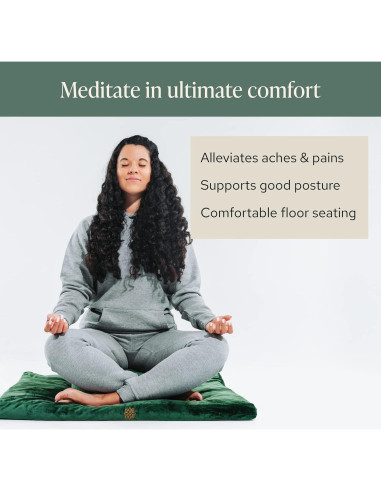 Alfombra de Meditación Zabuton Mindful Modern - Terciopelo Gris