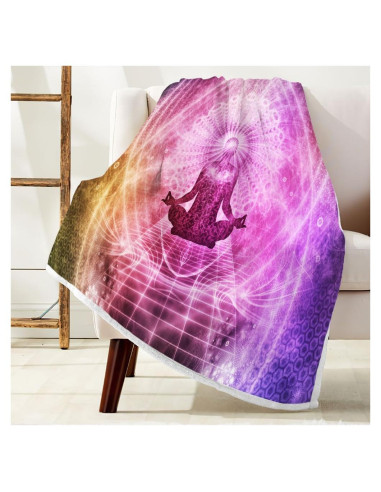 Manta de Franela JAWO 152x127cm Chakra Yoga Decorativa