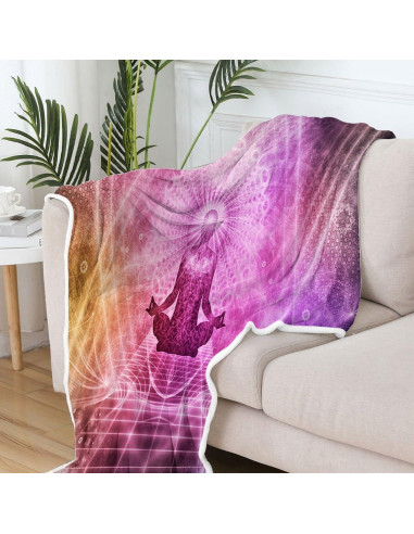 Manta de Franela JAWO 152x127cm Chakra Yoga Decorativa