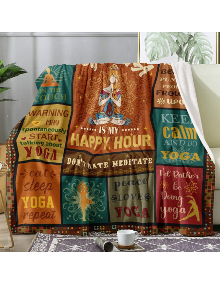 Manta de Yoga Hcoviv 60x50 cm Franela Suave para Todas las Estaciones Manta de Yoga Hcoviv 60x50 cm Franela Suave para Todas las Estaciones