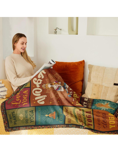 Manta de Yoga Hcoviv 60x50 cm Franela Suave para Todas las Estaciones